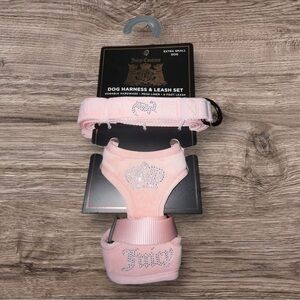 Juicy Couture Pink Dog Harness & Leash Set